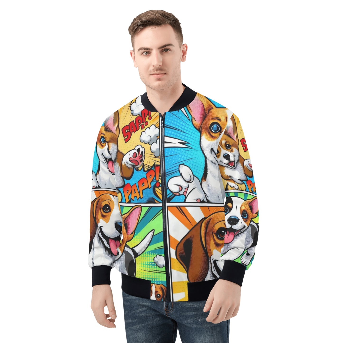 Mia Collections Mens Zip Bomber Jacket