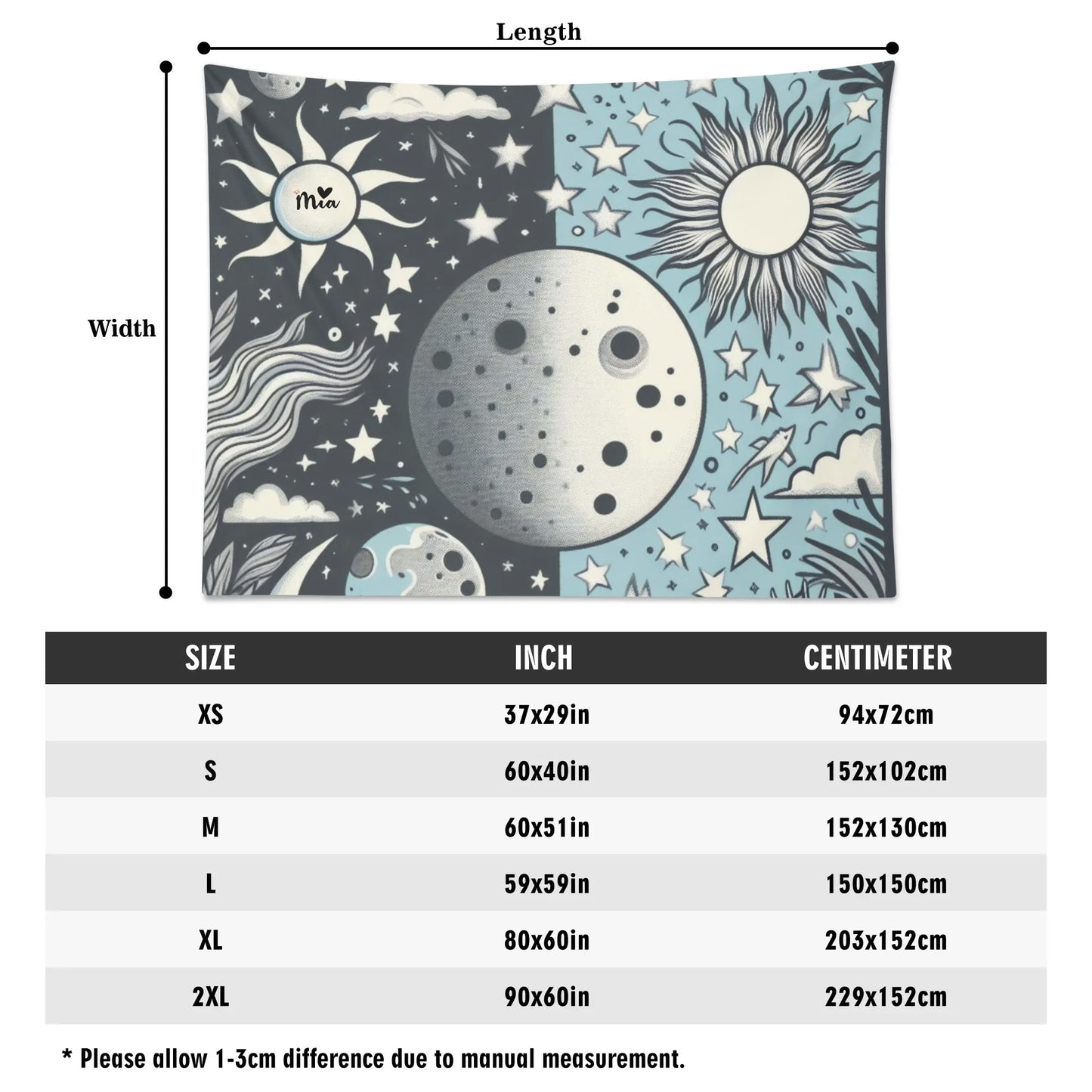 Polyester Peach Skin Wall Tapestry 6 Sizes