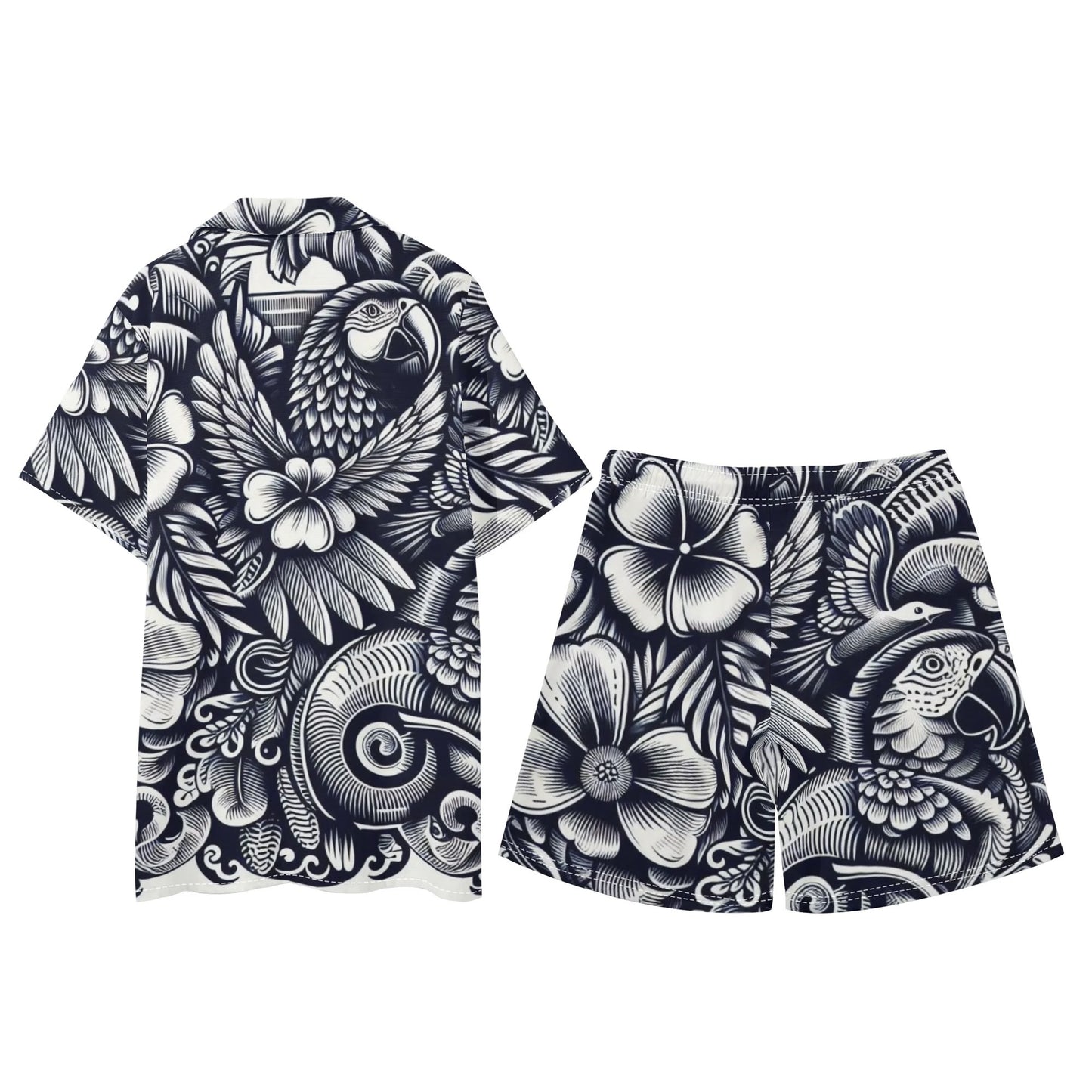 Mens Hawaiian Short Sleeve Shirt and Shorts Set by Mia