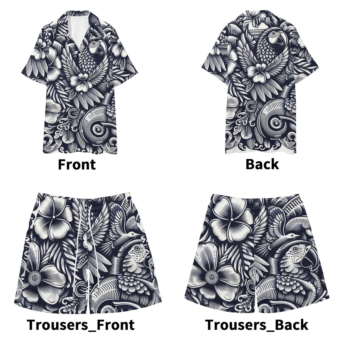 Mens Hawaiian Short Sleeve Shirt and Shorts Set by Mia