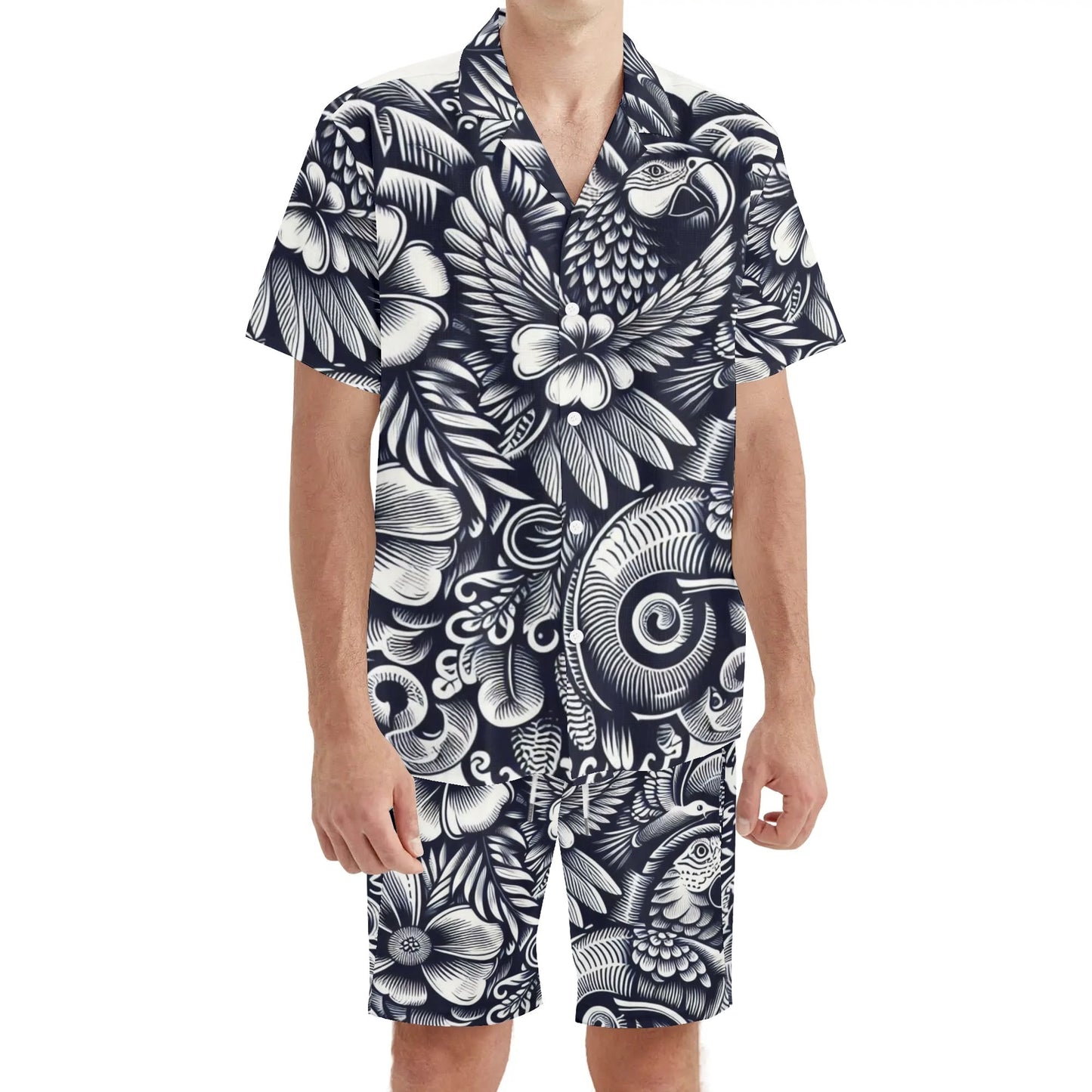 Mens Hawaiian Short Sleeve Shirt and Shorts Set by Mia