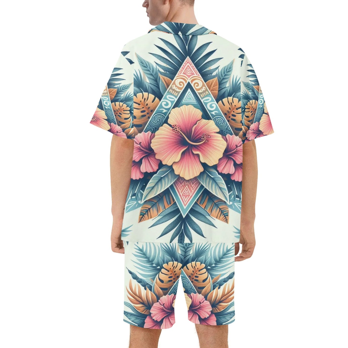 Mens Hawaiian Short Sleeve Shirt and Shorts Set by Mia