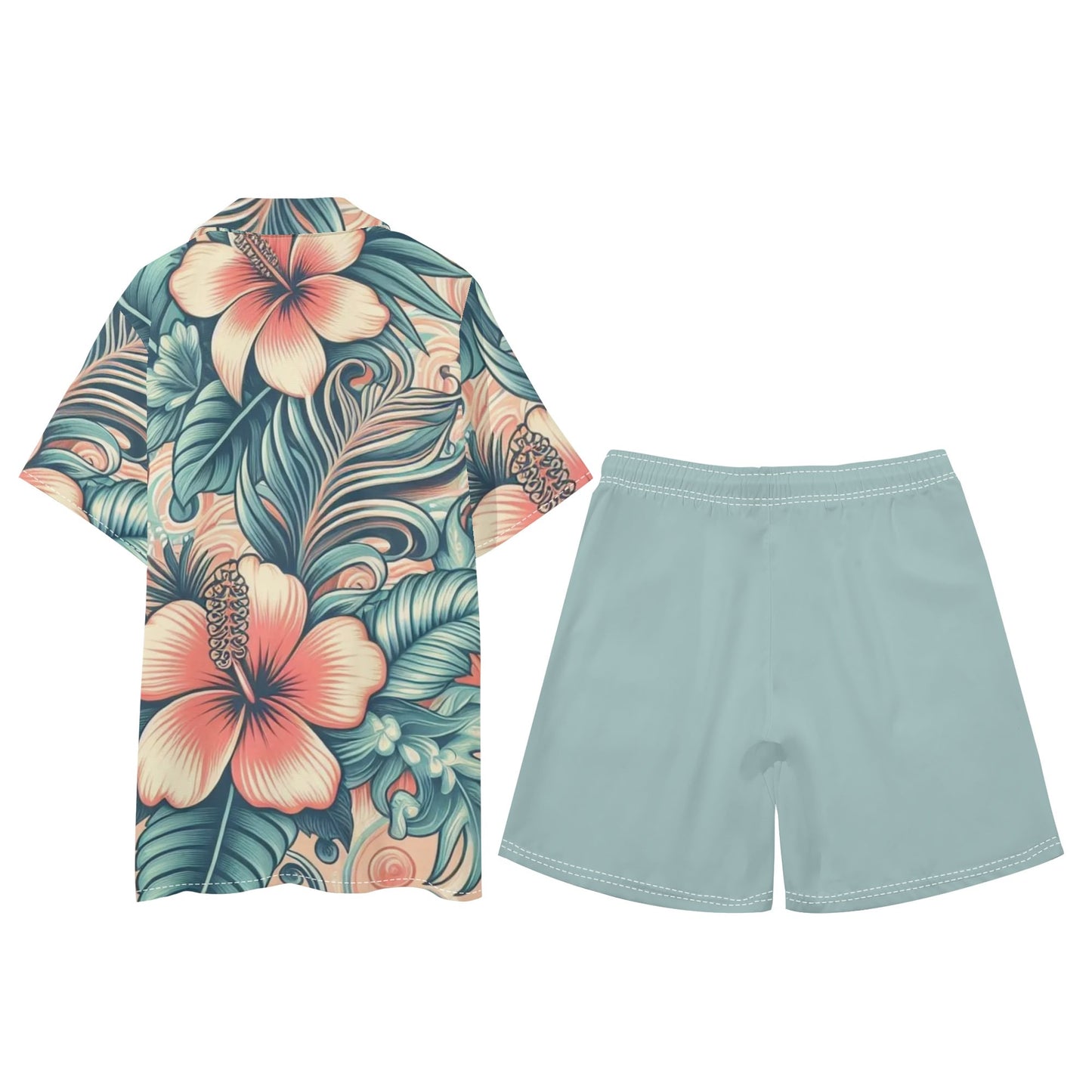 Mens Hawaiian Short Sleeve Shirt and Shorts Set by Mia