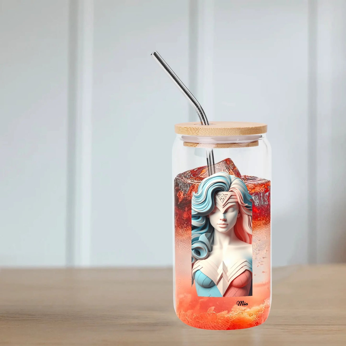 Transparent Bamboo Covered Cup 16oz by Mia