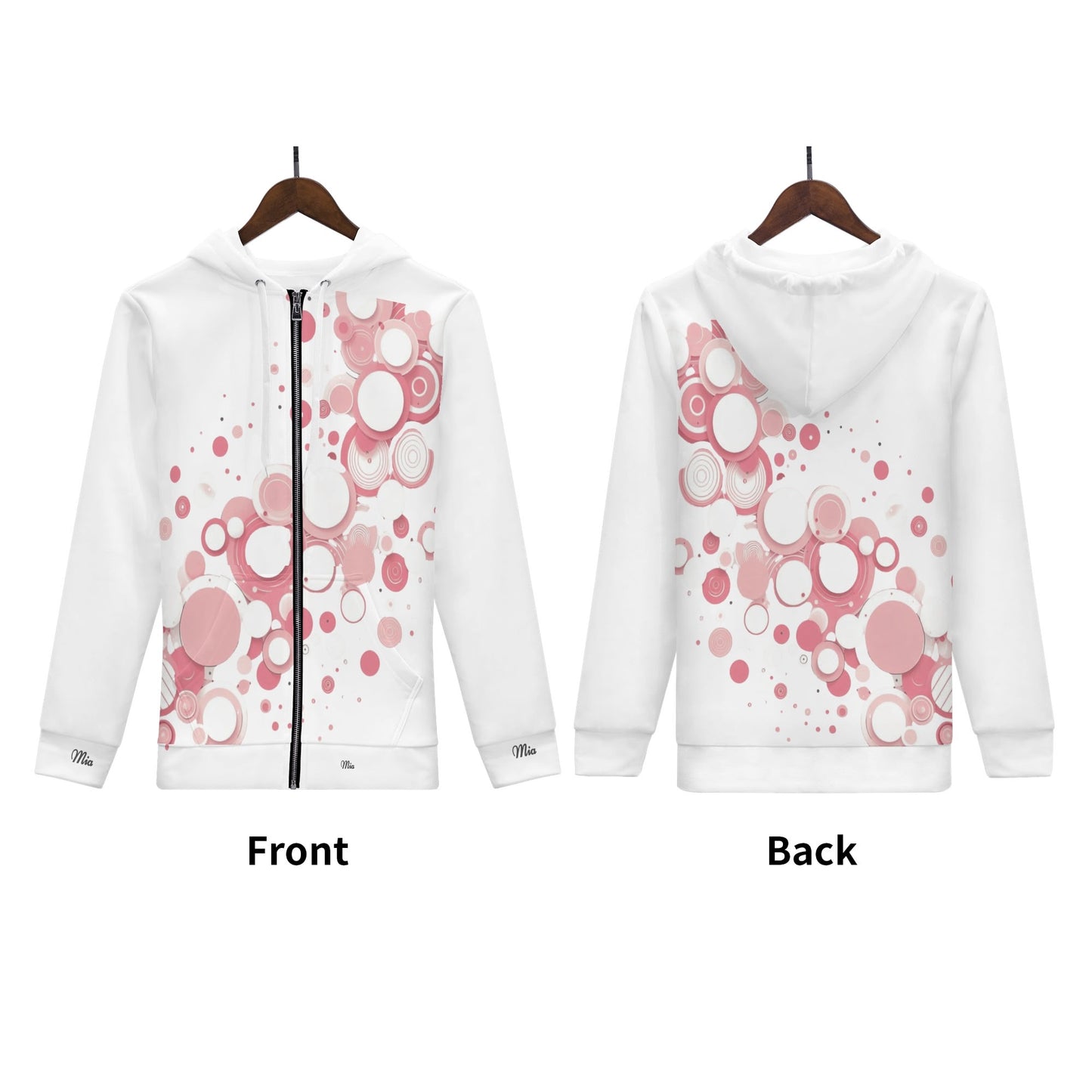 Unisex Classic Zip Up Hoodie Warm Jacket by Mia