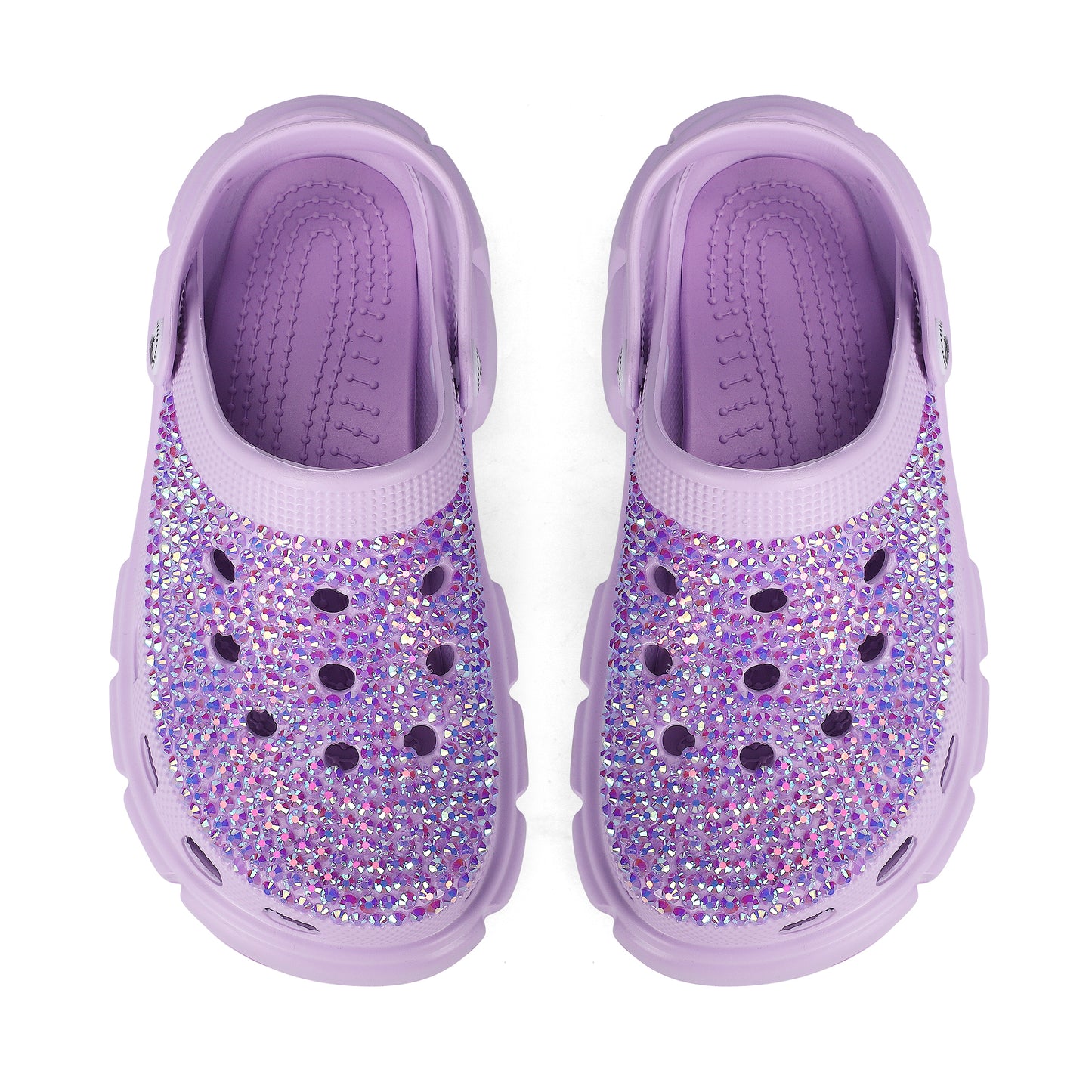 Womens Purple Bling Clogs by Mia
