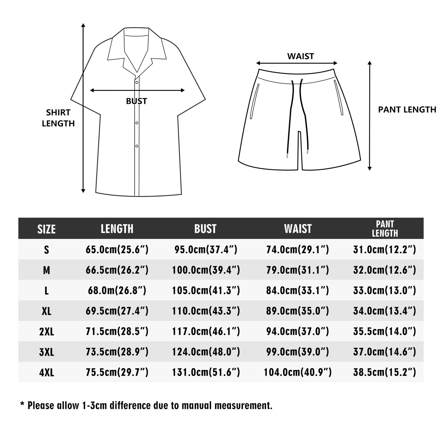 Mens Hawaiian Short Sleeve Shirt and Shorts Set by Mia