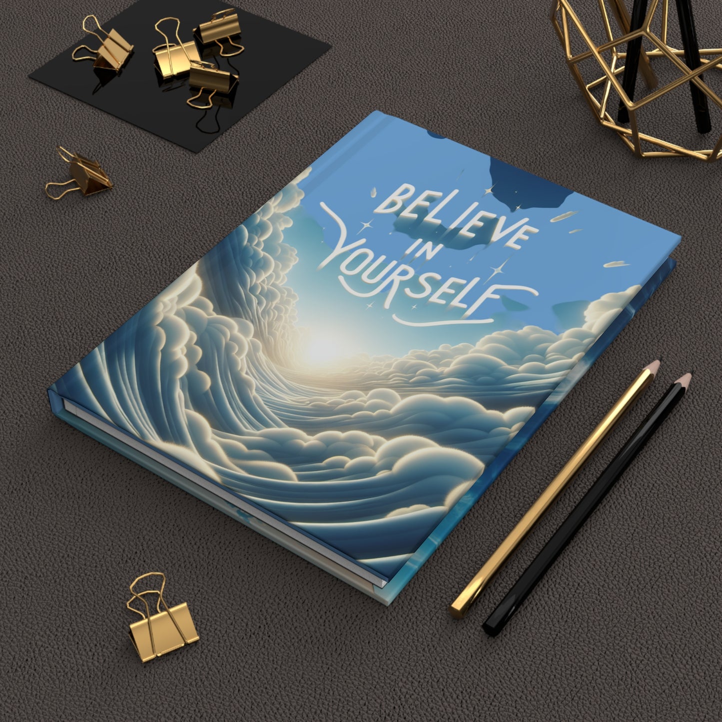 Believe in Yourself Hardcover Journal - Motivational Daily Planner with Sky Design