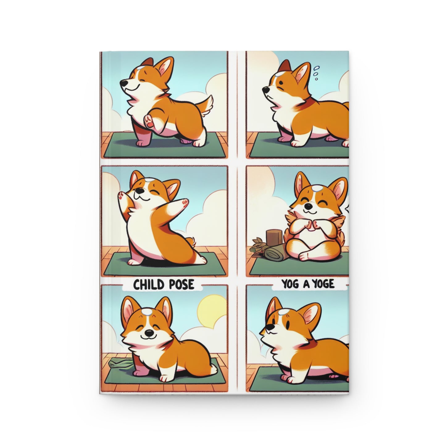 Corgi Yoga Hardcover Journal - Adorable Pet-Themed Notebook for Dog Lovers