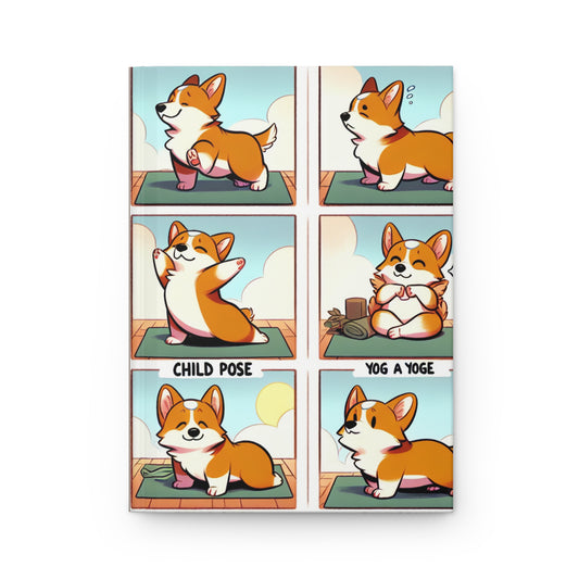 Corgi Yoga Hardcover Journal - Adorable Pet-Themed Notebook for Dog Lovers