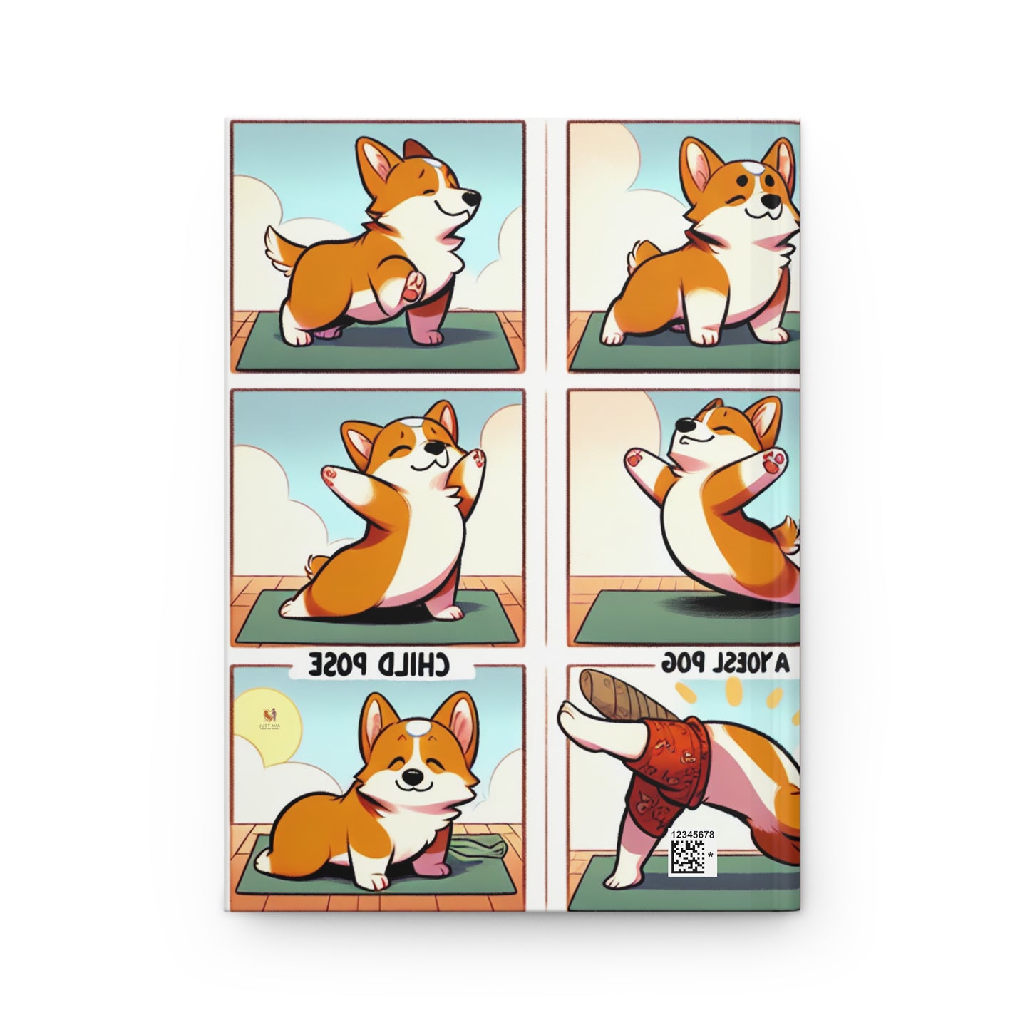 Corgi Yoga Hardcover Journal - Adorable Pet-Themed Notebook for Dog Lovers