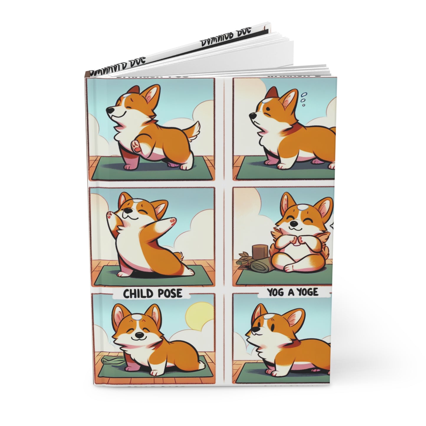 Corgi Yoga Hardcover Journal - Adorable Pet-Themed Notebook for Dog Lovers