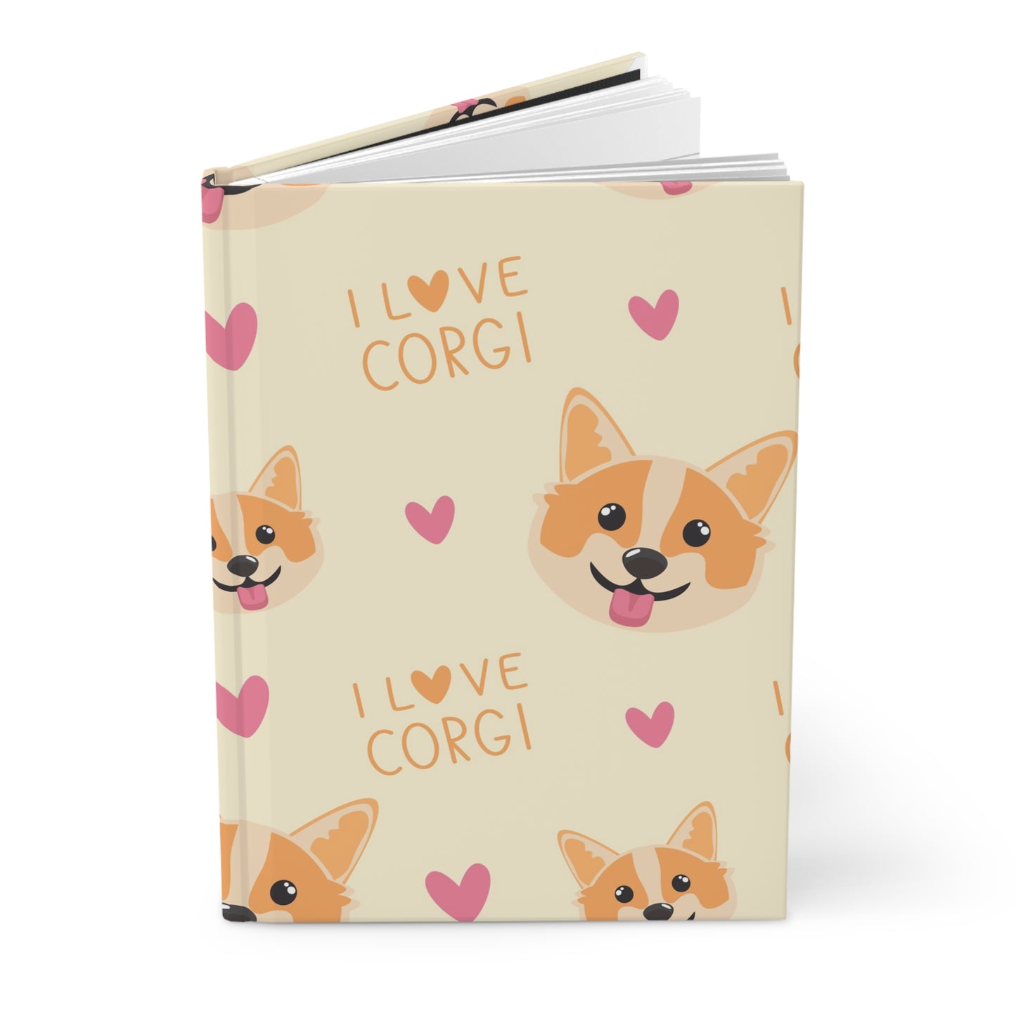 I Love Corgi Hardcover Journal - Cute Dog Lover's Diary