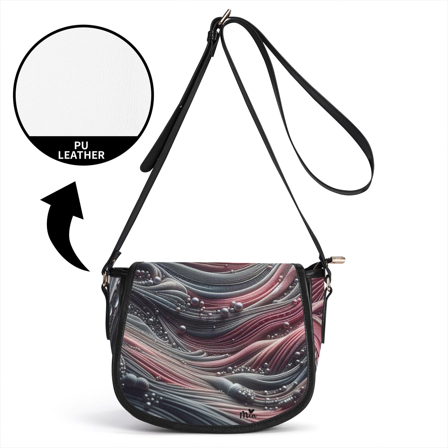 New Version PU Leather Saddle Bag