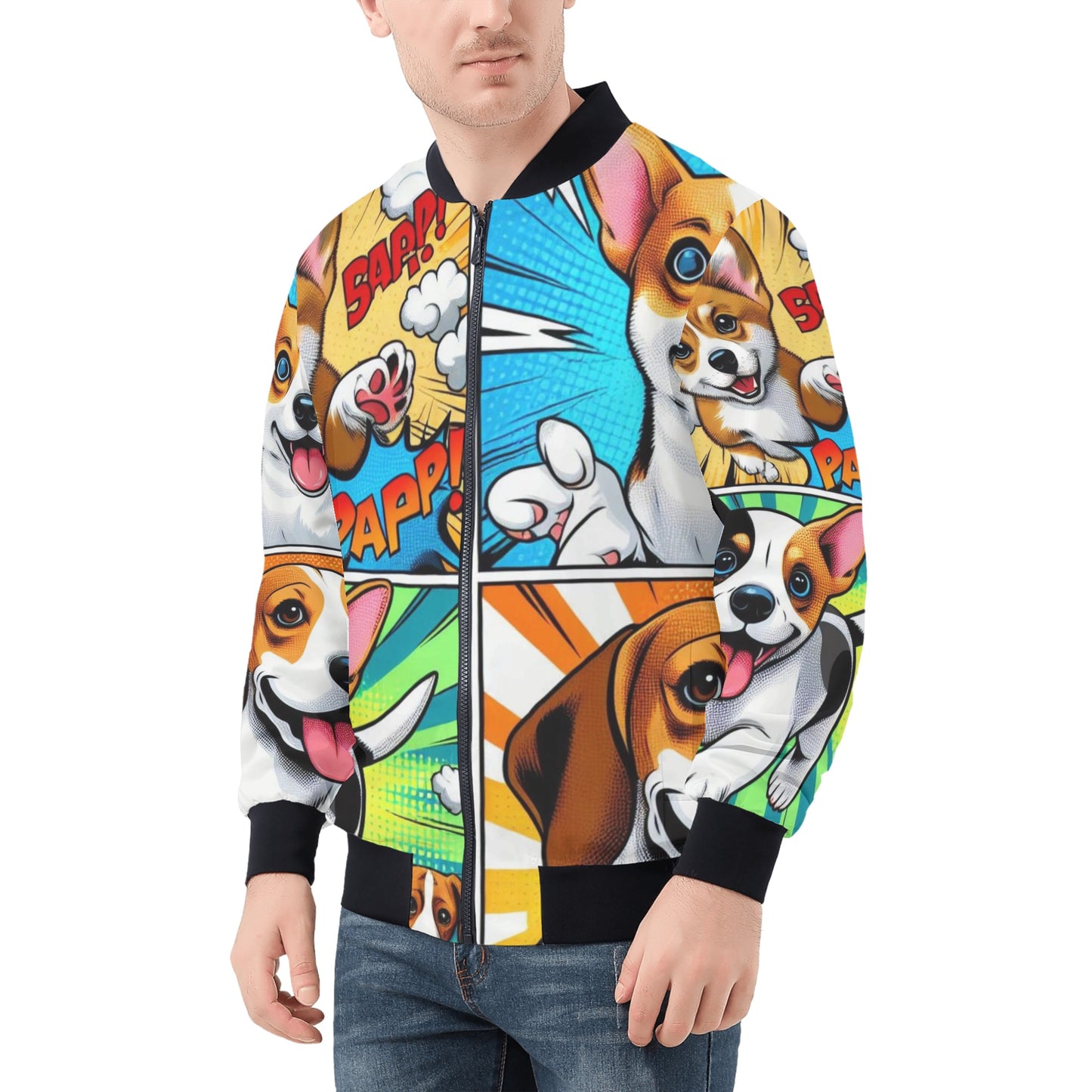 Mia Collections Mens Zip Bomber Jacket
