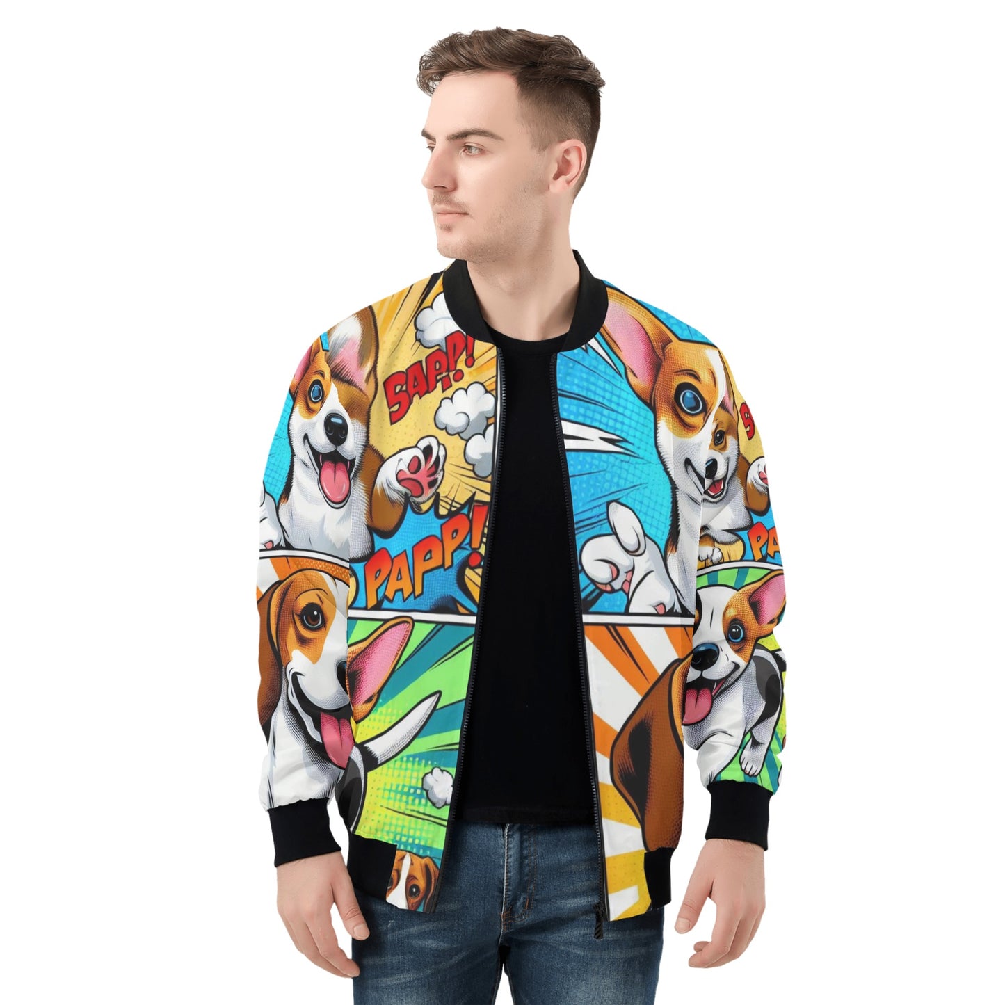 Mia Collections Mens Zip Bomber Jacket