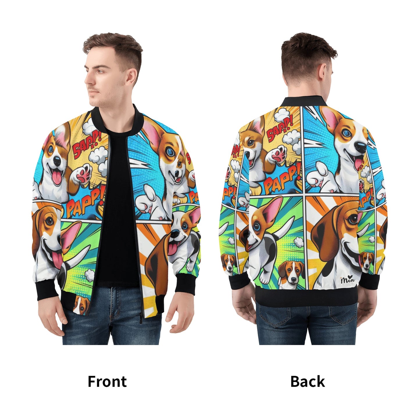 Mia Collections Mens Zip Bomber Jacket