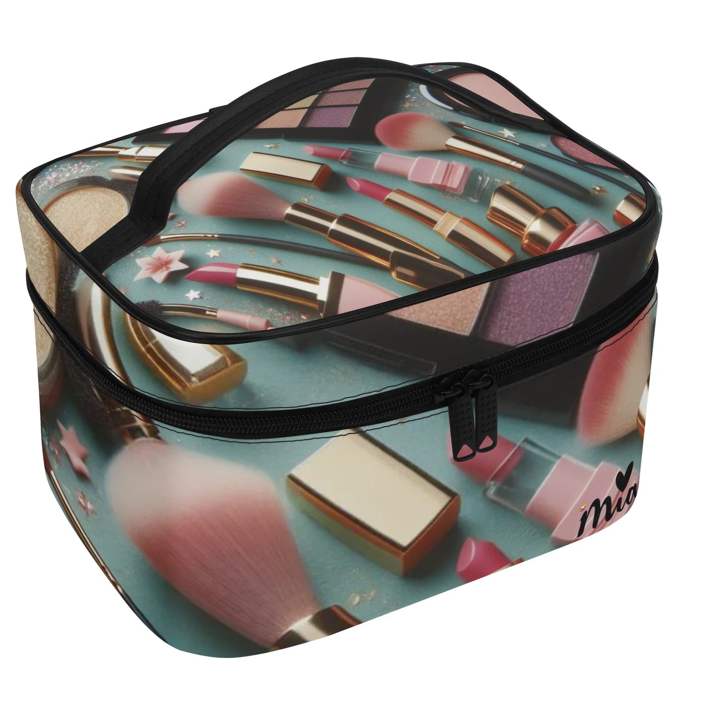 Mia Collection Leather Cosmetic Bag