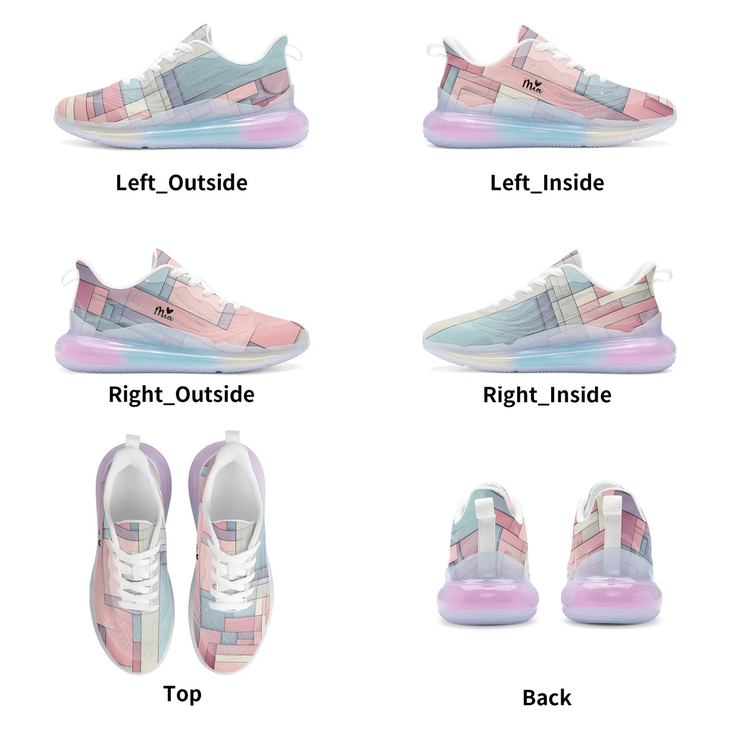 Mia Collection Womens Rainbow Atmospheric Cushion Running Shoes