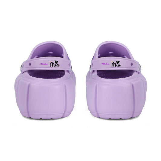 Womens Purple Bling Clogs by Mia