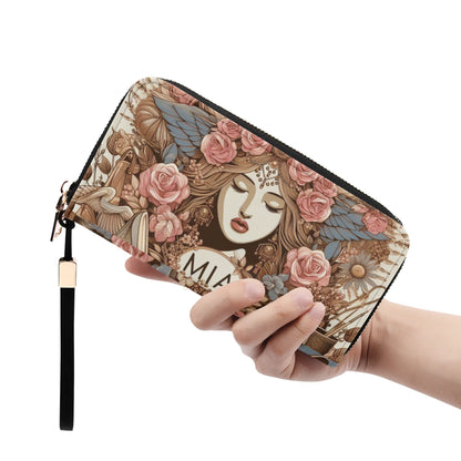 Leather Zipper Wristlet Wallet By Mia