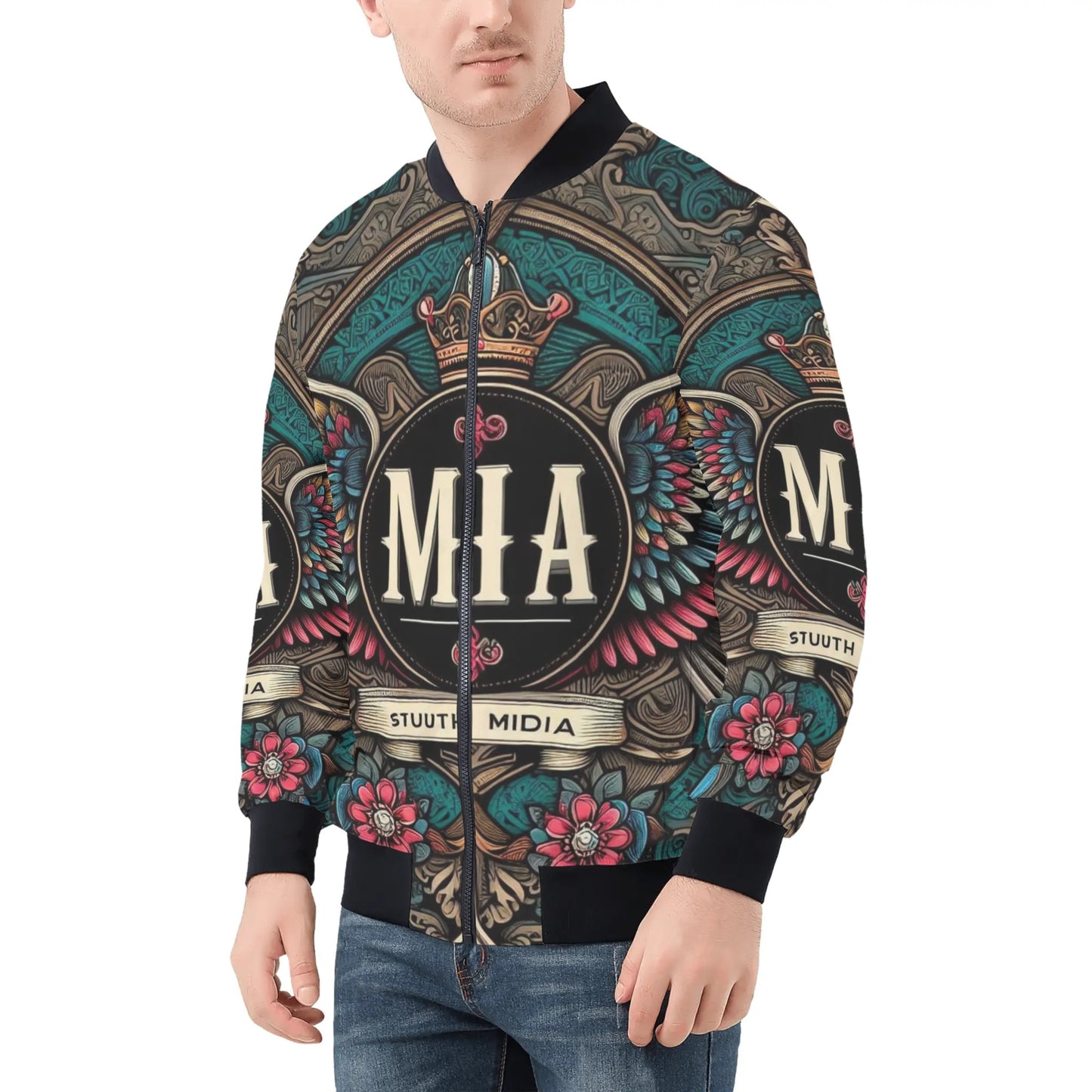 Mens Zip Bomber Jacket by Mia