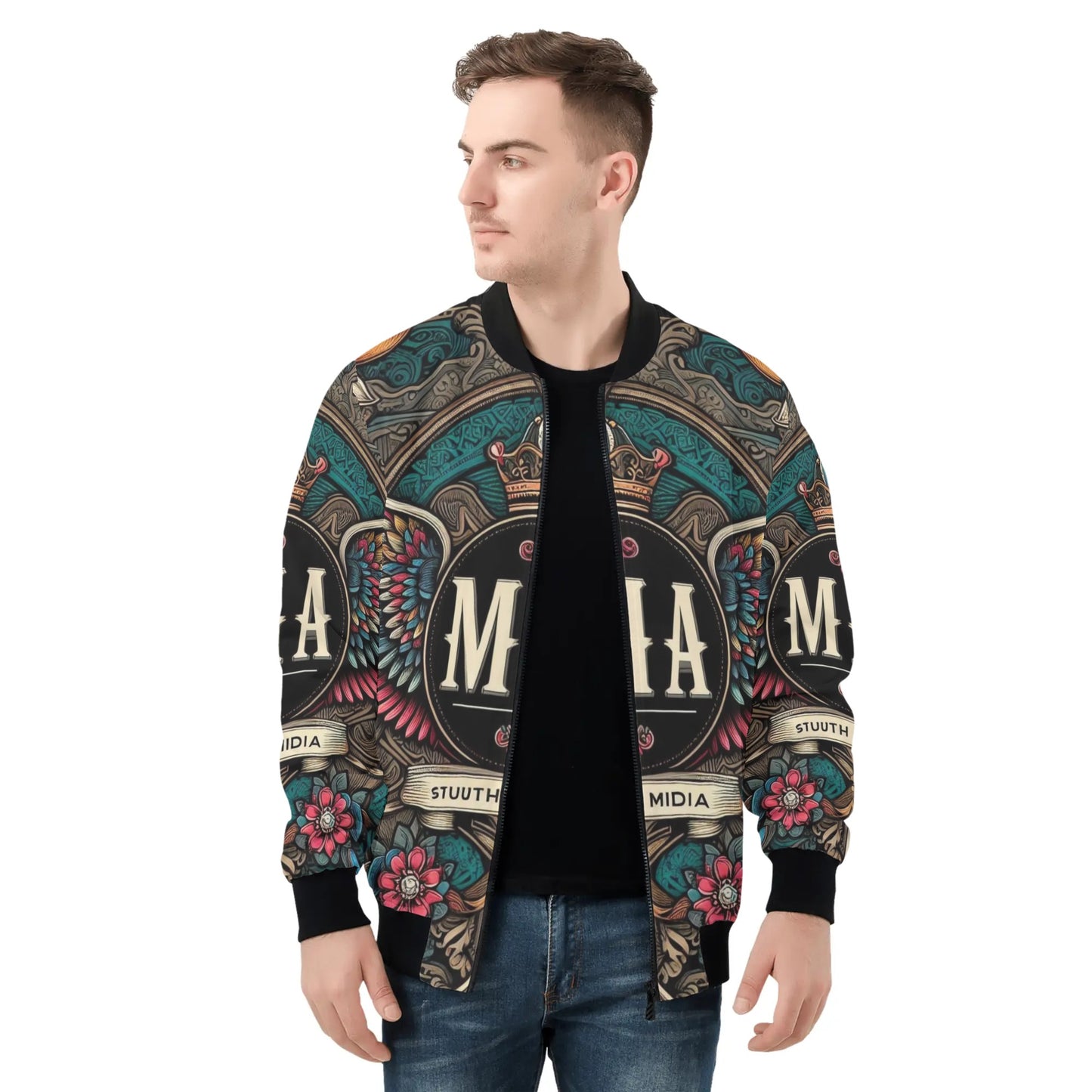 Mens Zip Bomber Jacket by Mia