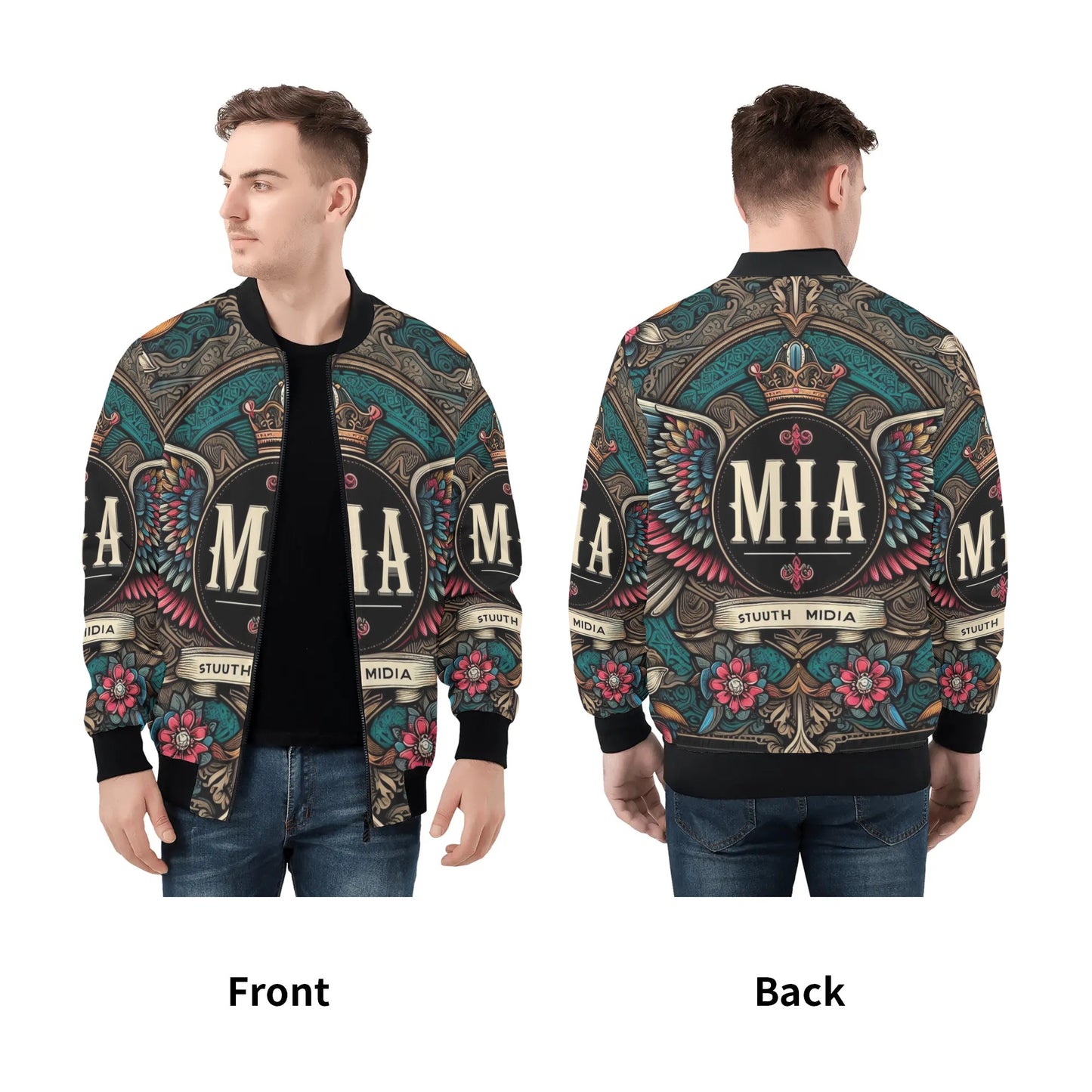 Mens Zip Bomber Jacket by Mia