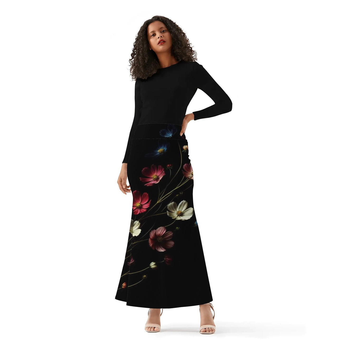 Womens Wrap Fishtail Long Skirt by Mia