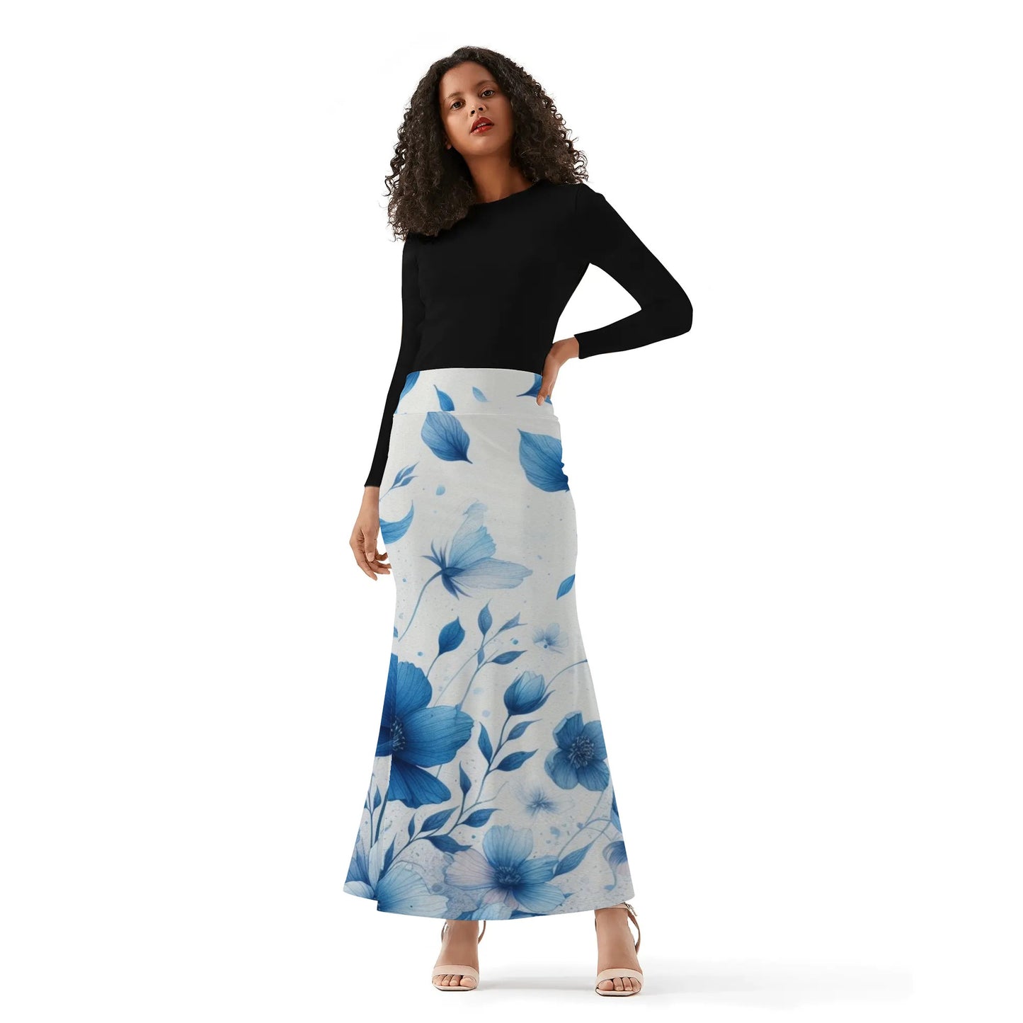 Womens Wrap Fishtail Long Skirt