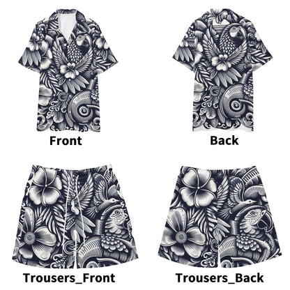 Mens Hawaiian Short Sleeve Shirt and Shorts Set by Mia