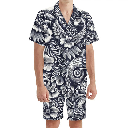 Mens Hawaiian Short Sleeve Shirt and Shorts Set by Mia