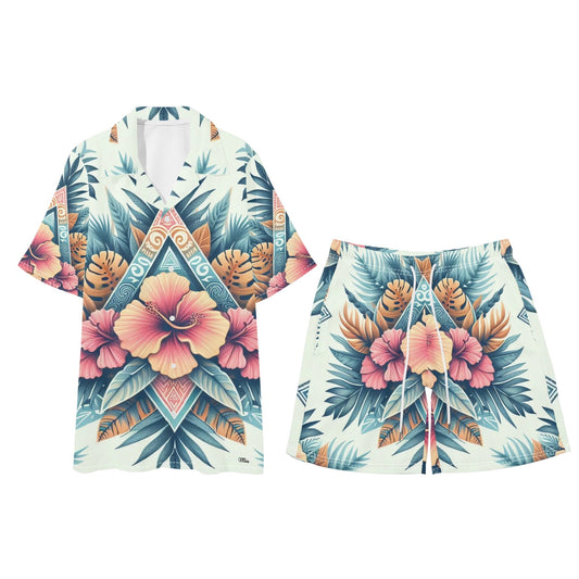 Mens Hawaiian Short Sleeve Shirt and Shorts Set by Mia
