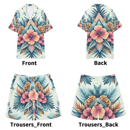 Mens Hawaiian Short Sleeve Shirt and Shorts Set by Mia