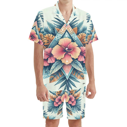 Mens Hawaiian Short Sleeve Shirt and Shorts Set by Mia