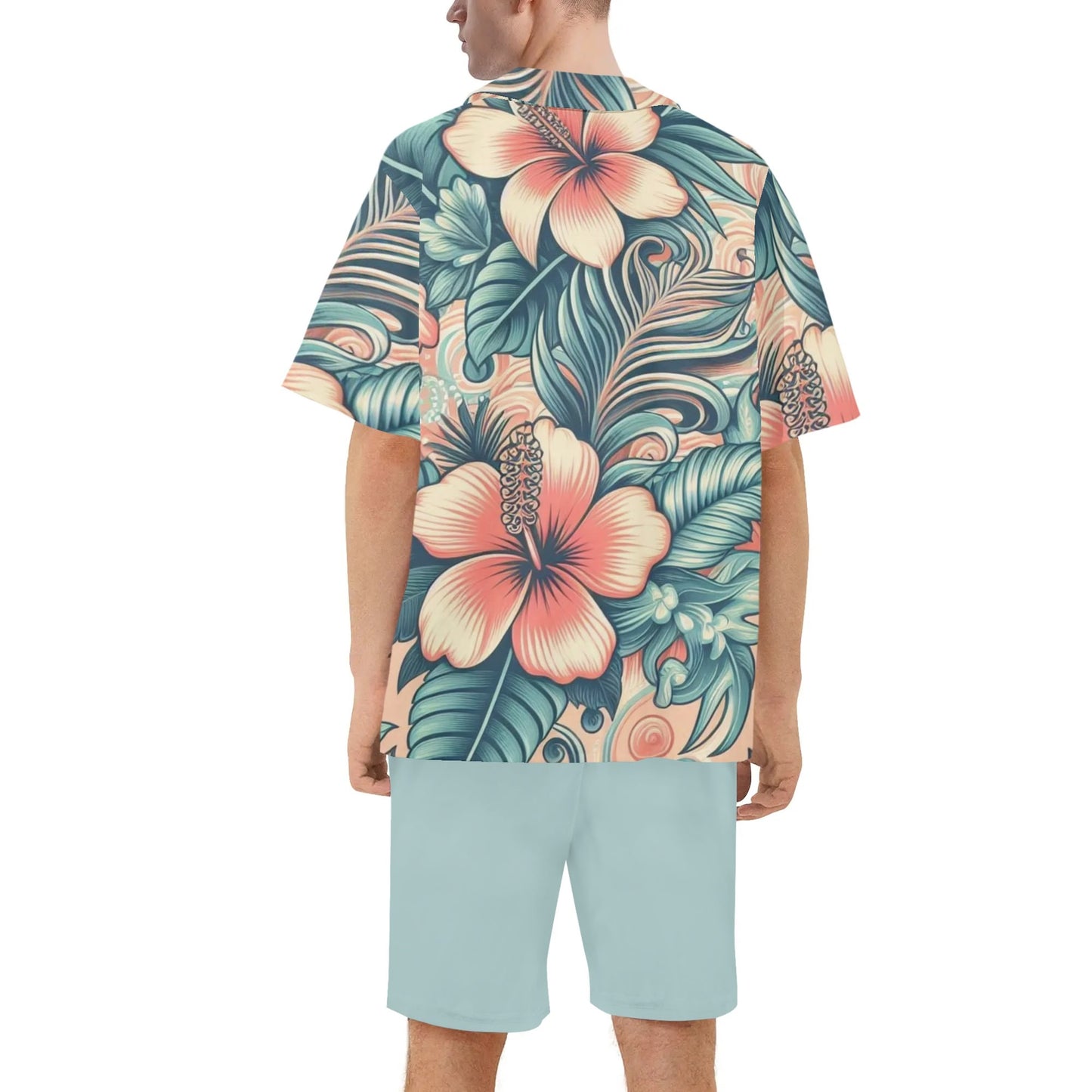 Mens Hawaiian Short Sleeve Shirt and Shorts Set by Mia