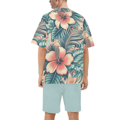 Mens Hawaiian Short Sleeve Shirt and Shorts Set by Mia