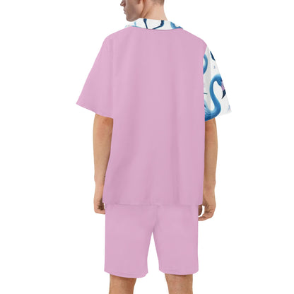 Mens Regular Fit Hawaiian Short Sleeve Shirt and Shorts Set