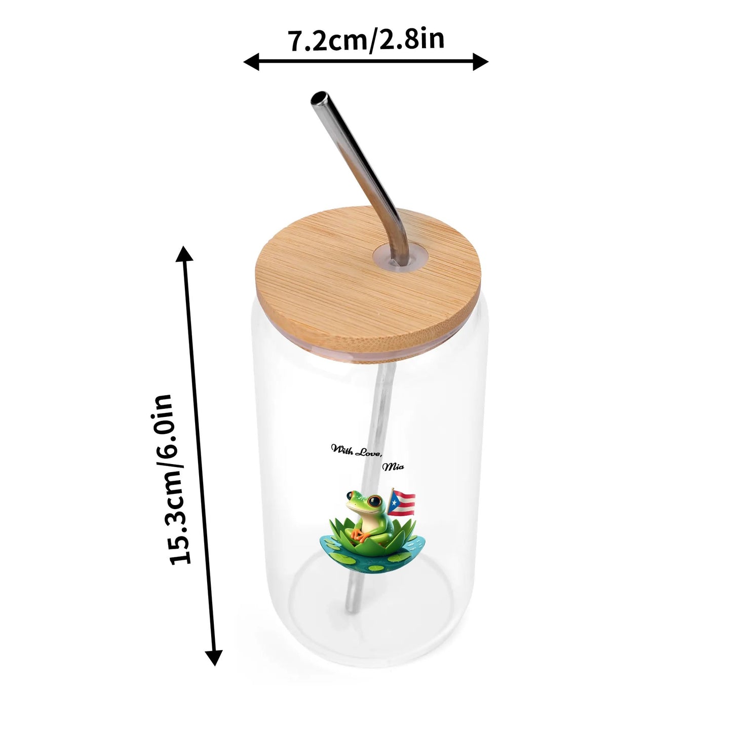 Transparent Bamboo Covered Cup 16oz Glass by Mia