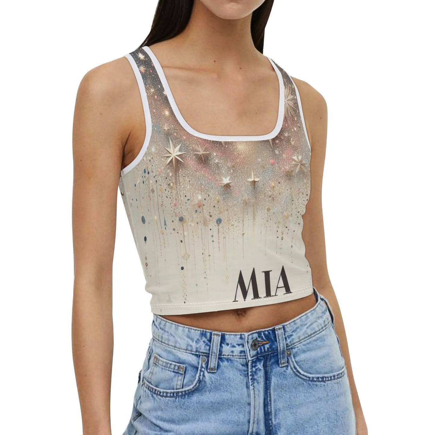 Mia for Her  Casual Stretch Crop Top for Summer