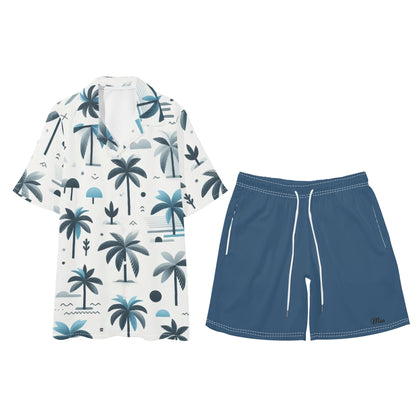 Mia For Men Hawaiian Short Sleeve Shirt and Shorts Set