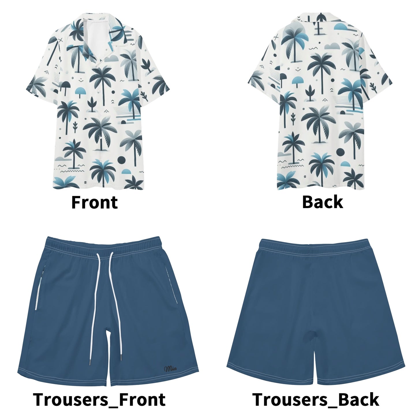 Mia For Men Hawaiian Short Sleeve Shirt and Shorts Set