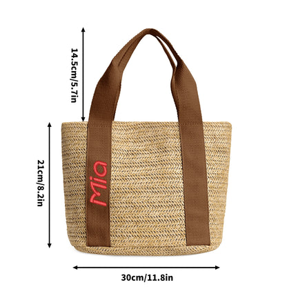 Embroidered Braided Bag Shoulder Bag by Mia