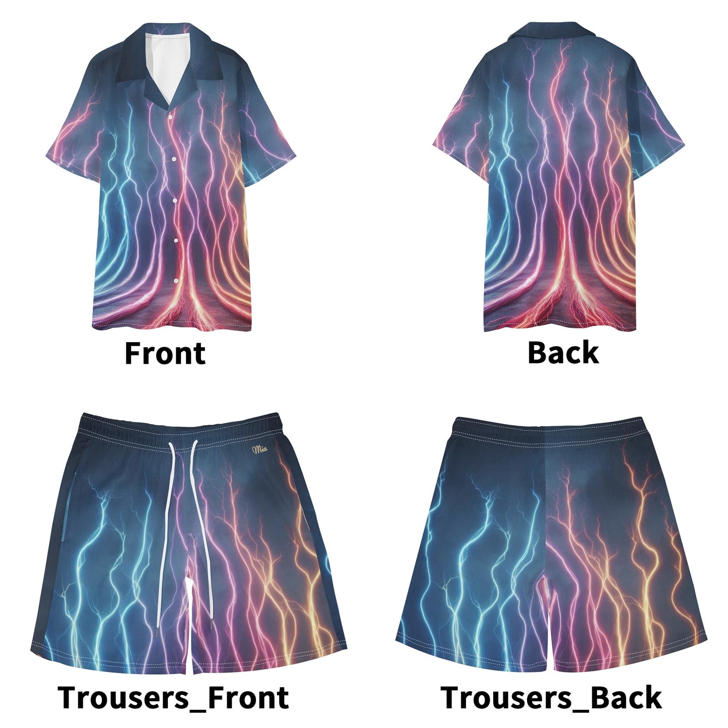 Mens Hawaiian Short Sleeve Shirt and Shorts Set by Mia