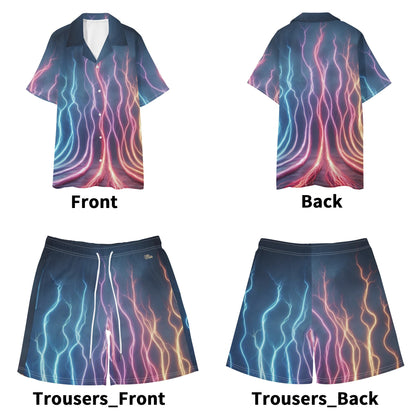 Mens Hawaiian Short Sleeve Shirt and Shorts Set by Mia