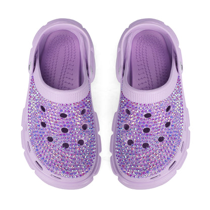 Womens Purple Bling Clogs by Mia